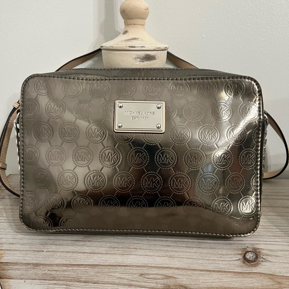 Michael Kors Metallic Gunmetal Rustic Gold!